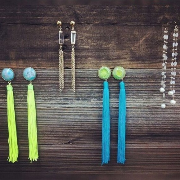 Dara Ettinger MARISSA Turquoise Tassels Earrings - Picture 2 of 5